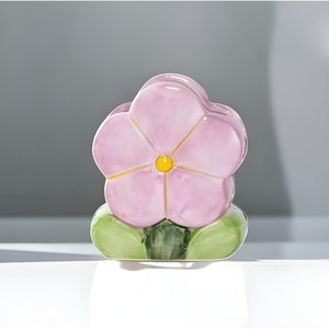 Vase en céramique en forme de fleur avec fleurs mignonnes pour la décoration intérieure, décoration esthétique, accent pour salon et bureau - Product Image 4