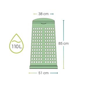 Pattumiera in polietilene da 110 litri resistente con soluzione resistente altezza 85 cm - Product Image 2