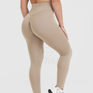 Leggings de yoga pour femmes, style tendance, vente chaude, taille élastique, uni, confortable, haute qualité, faible MOQ - Product Image 6