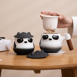 Boîte à thé <span class=keywords><strong>panda</strong></span> créative boîte-cadeau boîte de rangement scellée fleur thé thé noir boîte en céramique cadeaux d'ameublement - Product Image 3