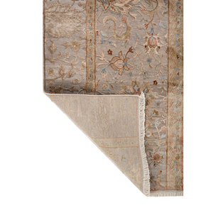 Alfombra de Lana y Seda Anudada a Mano en Rojo Aurora y Naranja con Patrón Floral Abstracto para Sala de Estar, Pasillo, Habitación Juvenil - Slr-13017 - Product Image 5