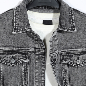 Veste en jean boyfriend délavée surdimensionnée en coton pour homme en gros - Product Image 4