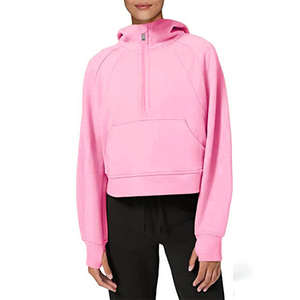 Vente en gros 2025 pull femme demi fermeture éclair pull fermeture éclair sweat blanc surdimensionné sweat manches longues sweat femme à capuche - Product Image 5