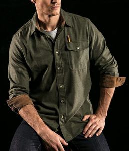 Wholesale Lightweight <b>Oversized</b> Long Sleeve Thick Plaid <b>Flannel</b> <b>Shirt</b> for Men 100% Cotton ODM Supply - Product Image 6