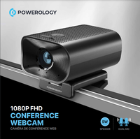 Powerology 1080P Webcam konferensi, kamera Web Video Chat PC komputer Laptop Internal kelas Online pertemuan panggilan Video
