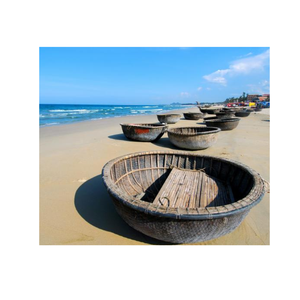 Bateau en bambou tissé rond du Vietnam pour le tourisme ou le transport côtier - Product Image 4