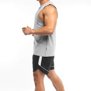 Débardeur de gymnastique pour hommes de marque privée personnalisable vêtements de sport en coton respirants sans manches rapides et gratuits débardeurs décontractés de sport - Product Image 3