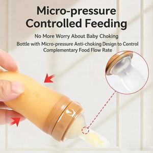 Botella para pasta de arroz para bebés, botella de silicona de calidad alimentaria, dispositivo de alimentación por compresión, herramienta con cuchara - Product Image 3