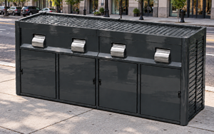 Îlot de gestion des déchets en acier inoxydable écologique de 1100 L, 4 pièces, fabriqué en Turquie - Product Image 2
