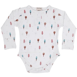 Custom Designed 100% Organic Cotton Baby Bodysuit GOTS Certified Long Sleeve Romper With High Quality Bamboo Fabric for Babies - Product Image 1