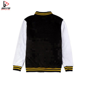 แจ็กเก็ตเลตเตอร์แมนของผู้ชายปรับแต่งได้แขนเสื้อหนังบางๆปกตั้งโลโก้ตามสั่ง - Product Image 2