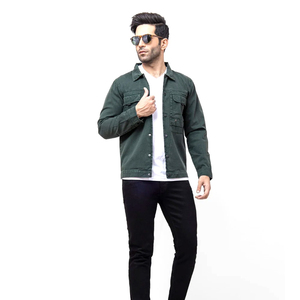 Dài Tay Áo Người Đàn Ông Của Denim Áo Khoác Với Nút Màu Trắng lên Phía Trước Túi Đường Phố Mặc Lấy Cảm hứng Từ Cao Bồi Quần Jean Cho Nam Giới - Product Image 1