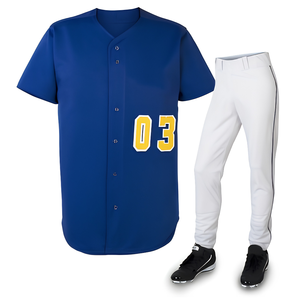 Ensemble de maillots et pantalons personnalisés pour équipe de baseball, 100% polyester, manches courtes, imprimé, respirant, vente en gros, fournisseur OEM - Product Image 1