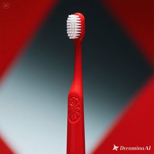 Cepillo de dientes rojo minimalista SoftBristle, mango ergonómico con diseño en relieve para un cuidado bucal suave, caja de 50 - Product Image 4