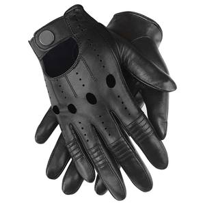 Wolson Industry Gant de conduite automobile de qualité supérieure en cuir véritable Gants en cuir demi-doigt à la mode pour produit unisexe - Product Image 4