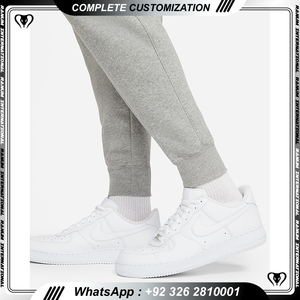 Pantalon de survêtement uni en éponge fuselé pantalon de survêtement avec logo personnalisé pantalon de survêtement pour homme - Product Image 6