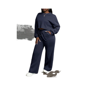 ชุดวอร์มพิมพ์ลายฤดูหนาวขนาดใหญ่ เสื้อฮู้ดดี้และกางเกงจ็อกเกอร์ สตรีทแวร์ลำลอง ชุดสองชิ้น ขายส่ง รับทำโลโก้จากโรงงาน - Product Image 1