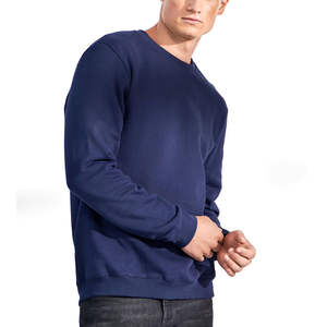 Pull en molleton à col rond pour homme en coton 100% OEM, surdimensionné, brodé, 350 g/m², pour l'hiver, fabriqué en coton mélangé de base - Product Image 3