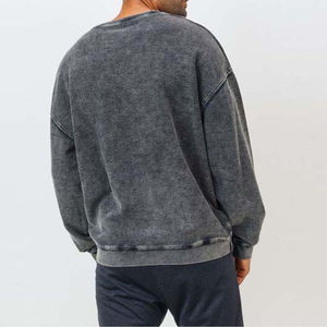 Sweat-shirt vintage de haute qualité pour homme, col rond, en molleton délavé à l'acide, 100 % coton, couleur unie, impression personnalisée, doublé, vente en gros, hiver - Product Image 4