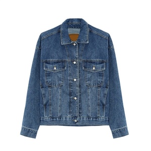 2025แจ็กเก็ตยีนส์วินเทจของผู้ชายทรงโอเวอร์ไซส์และเสื้อแจ็กเก็ตฤดูใบไม้ร่วงมีลายเย็บปะติดและสไตล์กางเกงยีนส์ - Product Image 1