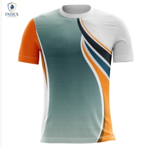 Camiseta de Fútbol Geométrica Sublimada Gris para Hombre, Cuello Redondo, Manga Corta, Ajuste Atlético, Absorbe la Humedad - Product Image 1