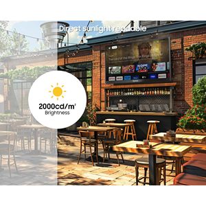 Téléviseur intelligent d'extérieur de qualité commerciale de 85 pouces avec écran 4K UHD résistant aux intempéries et lisible en plein soleil, et haut-parleurs intégrés - Product Image 6