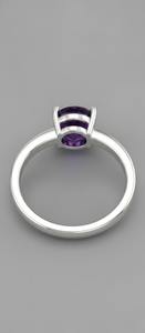 Bague de fiançailles ou de mariage en argent 925 faite à la main, améthyste taille ovale, cadeau chrétien, design minimaliste, pour le mois de février - Product Image 3