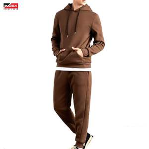 ชุดวอร์มผู้ชายแบบมีฮู้ด ผ้าฟลีซผสมคอตตอน ระบายอากาศได้ดี ทรงปกติ มีเชือกผูกเอว สไตล์ลำลองสำหรับฤดูหนาว - Product Image 1