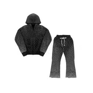Survêtement décontracté en strass pour hommes, vêtements d'hiver en tissu doux avec un nouveau décor élégant en strass - Product Image 2