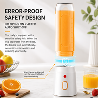 Nieuwe Design 600ML Draadloze Draagbare Sapcentrifuge Blender Multifunctionele Oplaadbare Fruit Smoothie Maker voor Thuis, Reizen en Kantoor