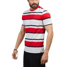 100% coton Pakistan fait fabricants de vêtements de haute qualité 2024 conception rayée hauts de rue en gros hommes T-Shirt - Product Image 4