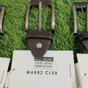 เข็มขัดหนังแท้ทำมือสไตล์วินเทจสำหรับผู้ชาย ดีไซน์ถักแบบด้าน หัวเข็มขัดทองแดง พิมพ์ลายด้วยความร้อน ขนาด 100-125 ซม. - Product Image 3