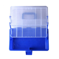 Boîte à outils de stockage de matériel de pêche en plastique verrouillable Boîte de rangement artisanale en plastique semi-transparent avec deux plateaux dans le fabricant Vietnam