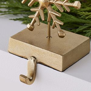 Golden Snowflakes <b>Stocking</b> <b>Holder</b> in Metal in Low Price From Indian Manufacturer & Exporter - Product Image 2