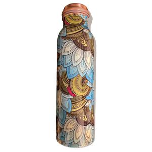 Pure Copper 1000ml <b>Water</b> <b>Bottle</b> Beach Printed Advanced Leak-Proof Joint Less Design for Ayurveda Yoga Health Parties - Product Image 4