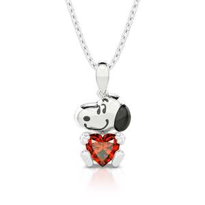 สร้อยคอจี้สวยงาม Jeulia Hug Me Live in the Present Puppy Heart Cut เงินสเตอร์ลิง - Product Image 1