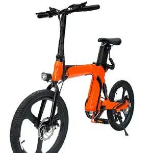 Складной, 26 дюймов, 48 В, Высокоуглеродистая сталь, литиевая батарея, электрический велосипед с подсветкой