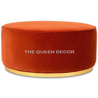 Pouf pouf rond personnalisé Mobilier de maison moderne Tabouret de chambre à coucher en velours Repose-pieds Banc à chaussures rond Banc d'extrémité de lit