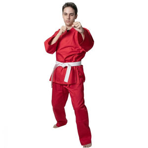 2025 personnalisé OEM rouge karaté costumes arts martiaux uniformes YasinWears hommes coton karaté costume poids moyen élastique pantalon - Product Image 1
