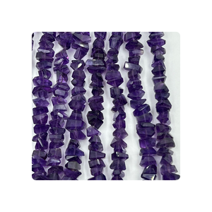 Cuentas de pepitas facetadas de amatista púrpura natural listas para enviar, hebra de 8 pulgadas, tamaño de 10 a 12 mm aprox. Cuentas de piedra de cuarzo - Product Image 2