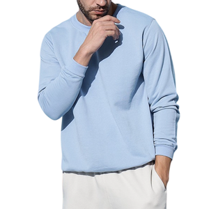 Sudadera extragrande para hombre, básica, de mezcla de algodón, colores sólidos, textura suave y dobladillos acanalados, cómoda. - Product Image 1