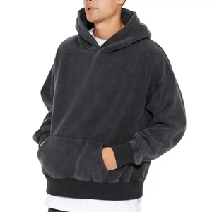Sweat à capuche lavé à l'acide 100% coton de haute qualité série High Street lavage vieux pull pierre lavé Hoodei - Product Image 4