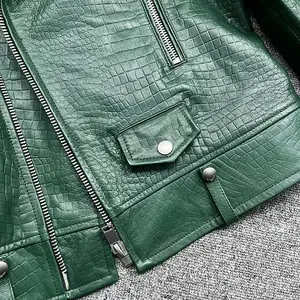 Vente en gros d'usine Nouveaux vêtements Veste en cuir pour femmes Manteau en cuir de mouton véritable Veste en daim pour femmes - Product Image 5