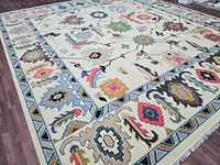 Tapis Oushak Antique tricoté à la main en haute laine 8x10 tapis rouge bleu pour salon espace de prière tailles traditionnelles 6x9 ensembles de tapis