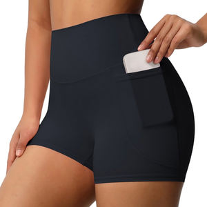 Venta al por mayor de pantalones cortos transpirables cómodos de las mujeres Scrunch Butt Gym Workout Color sólido de cintura alta Push Up pantalones cortos deportivos para las mujeres - Product Image 1