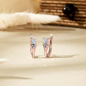 Pendientes de Diamantes Xylo Spark Gold para Mujer - Juego de Aros y Huggies - Product Image 1