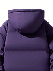 Blouson matelassé pour homme, couleur unie, personnalisable, col montant, style streetwear d'hiver, entièrement personnalisable, en polyester, blouson bomber - Product Image 4