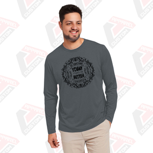 เสื้อยืดผ้าฝ้ายแขนยาวของผู้ชายมรดกเป็นมิตรกับสิ่งแวดล้อมผ้าปะติดสวมใส่สบายในฤดูร้อนสไตล์ผ้ายีนส์ผ้าลูกฟูก - Product Image 3