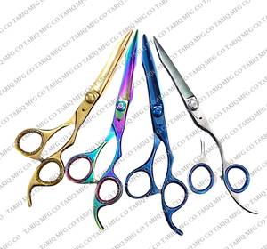 Tijeras de peluquero profesionales ergonómicas Tijeras de corte de pelo de acero inoxidable rectas cómodas con mangos de goma - Product Image 1