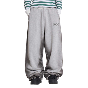 Custom Classic Solid Baggy Track Pant Straight Leg Vintage Men's Sweatpants <b>Elastic</b> <b>Waist</b> Blank French Terry Sweatpants <b>Trousers</b> - Product Image 1